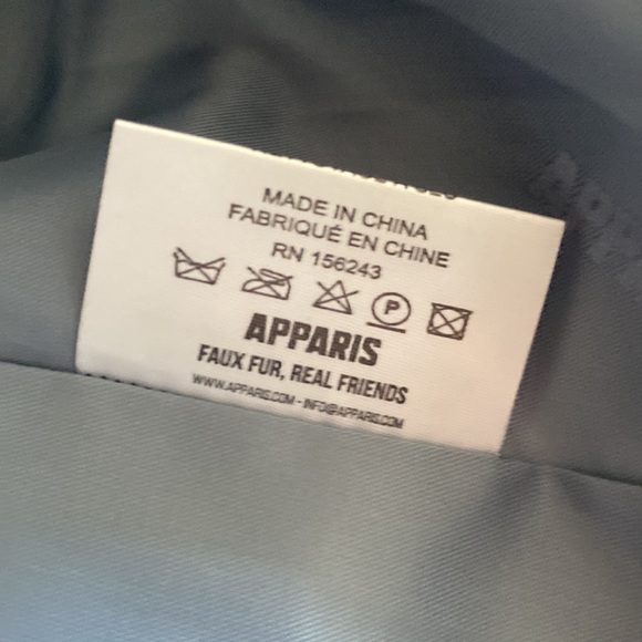 NWT-FEATURED IN US WEEKLY- Apparis Faux Fur Steel Blue  Elouise Coat - Picture 8 of 15